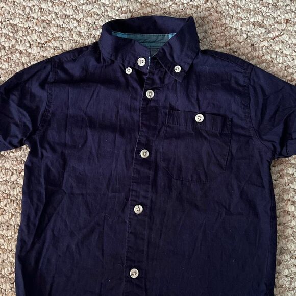 Stitch & Stone Size 4T navy blue button down boys shirt - Picture 4 of 5